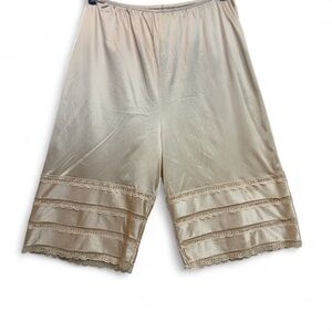 Vtg Sears Antron III Nylon Pettipants Bloomers L Champagne Lace Coquette Ballet